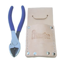 7″ Stainless Blue Foam Handle Diagonal with Leather Sheath