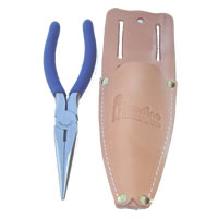 8″ Stainless Blue Foam Handle Long Nose with Leather Sheath