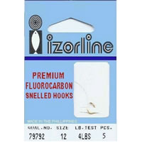 Izorline Premium Fluorocarbon Snelled Hooks